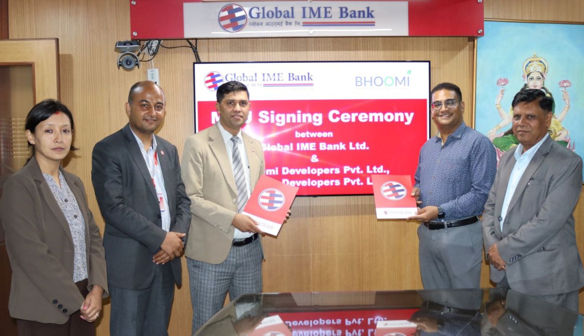 ग्लोबल आइएमई बैंक र भूमि डेभलपर्स बीच हरित आवास कर्जा प्रवाहसम्बन्धी समझदारी